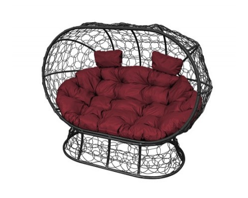 Диван с ротангом на подставке ''Лежебока'' Чёрный / Под заказ